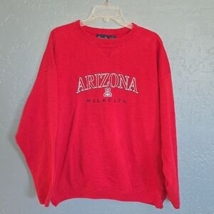 90s VTG Embroidered Arizona Wildcats Red Crewneck Pullover Sweatshirt